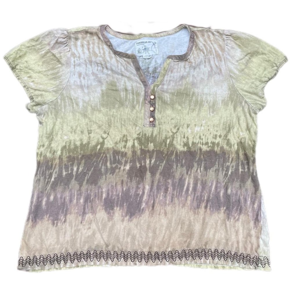 Boho Green Multicolor Tie Dye Y2K T-shirt